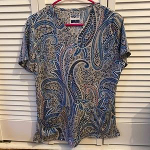 Strictly Scrubs Paisley Scrub Top- size S